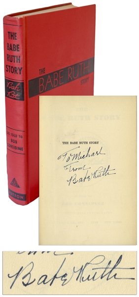 Babe Ruth Signed First Edition of His Biography The Babe Ruth Story -- With PSA COA